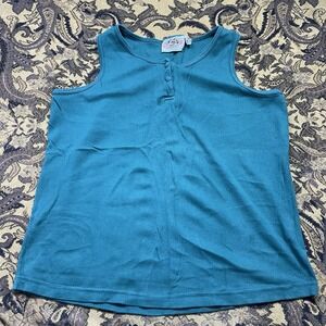 Vtg International Sportswear Extra Touch Green Tank Top Shirt Woman's Size 2X